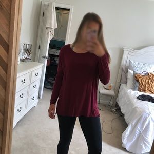 red long sleeve top